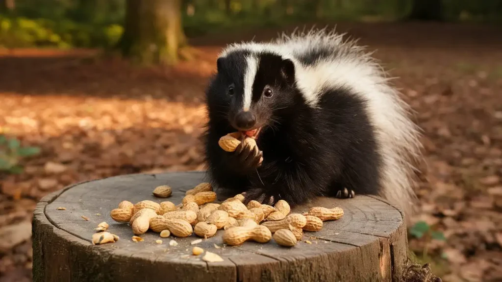 Feeding Behaviors Of Skunks penuts