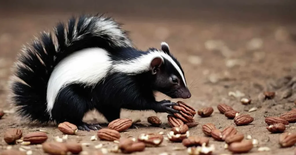 Nut Foraging And Skunks