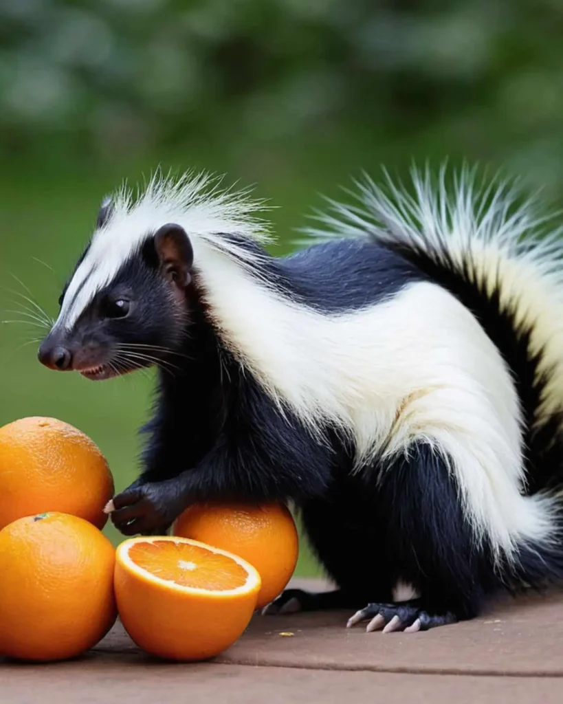 Skunks Consuming Oranges