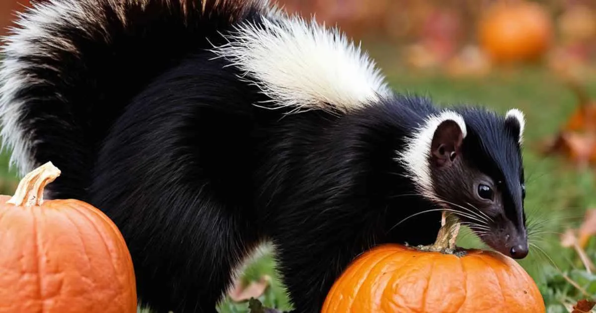 Skunks Eat Pumpkins