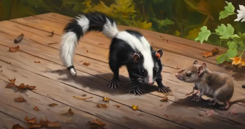 Skunks In The Wild Eat Rats