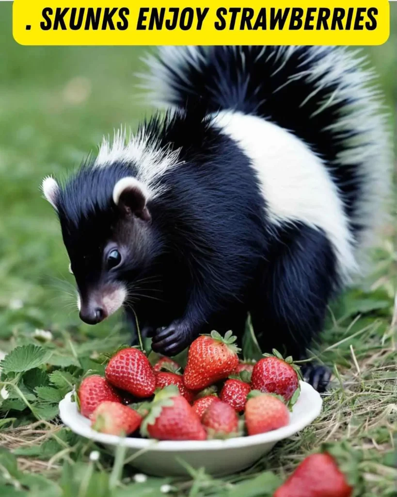 _Skunks enjoy strawberries (1)