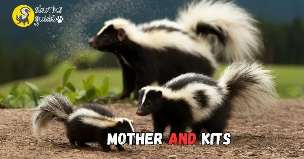 SKUNK Mother And Kits