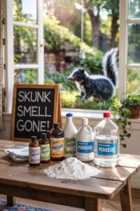 how to get rid of skunk smell out of house