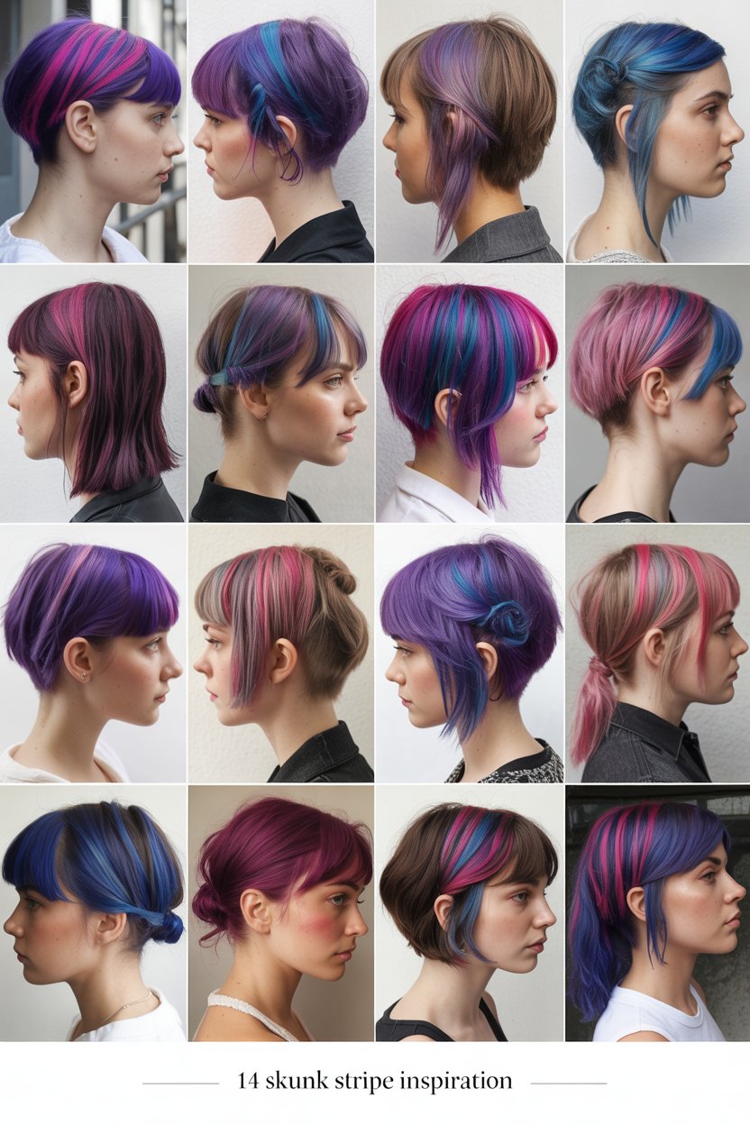 Skunk Stripe Hair Ideas for Women
