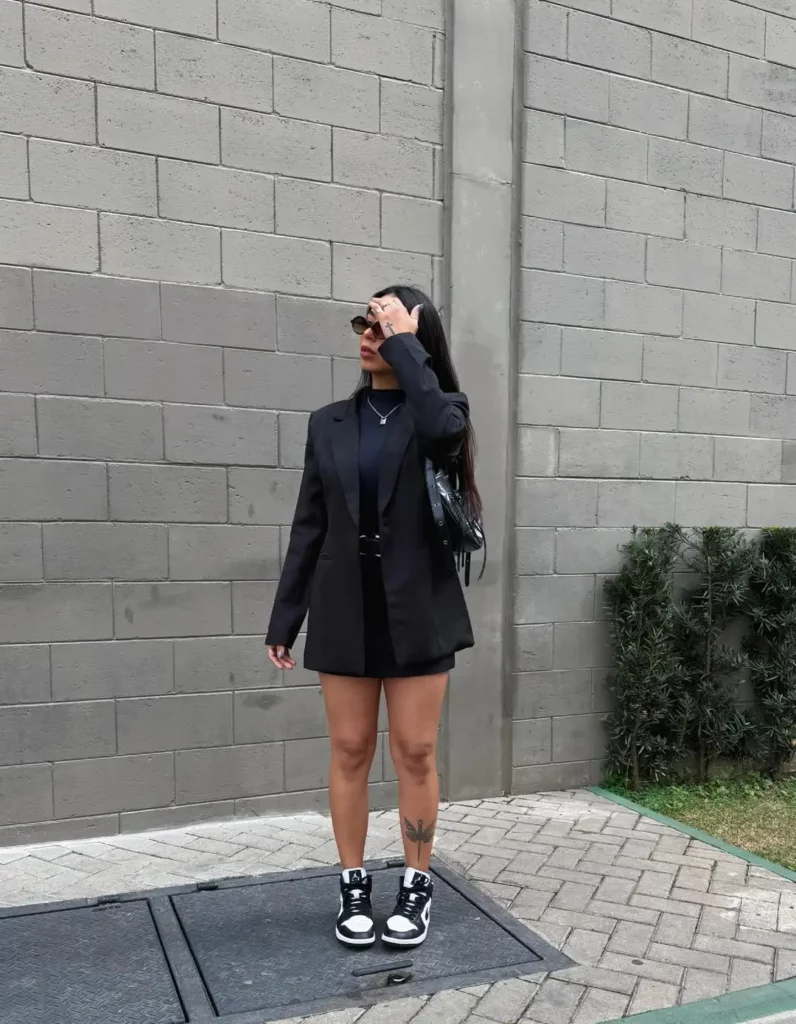 Sporty Black Blazer Look