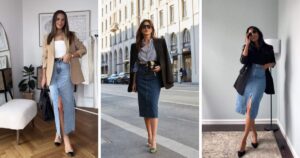 12 Chic Blazer and Denim Skirt Outfits Every Woman Should Try