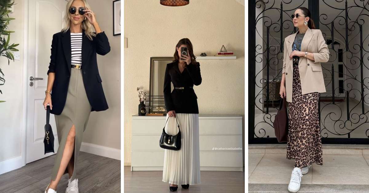 Old Money Blazer-and-Skirt Outfits