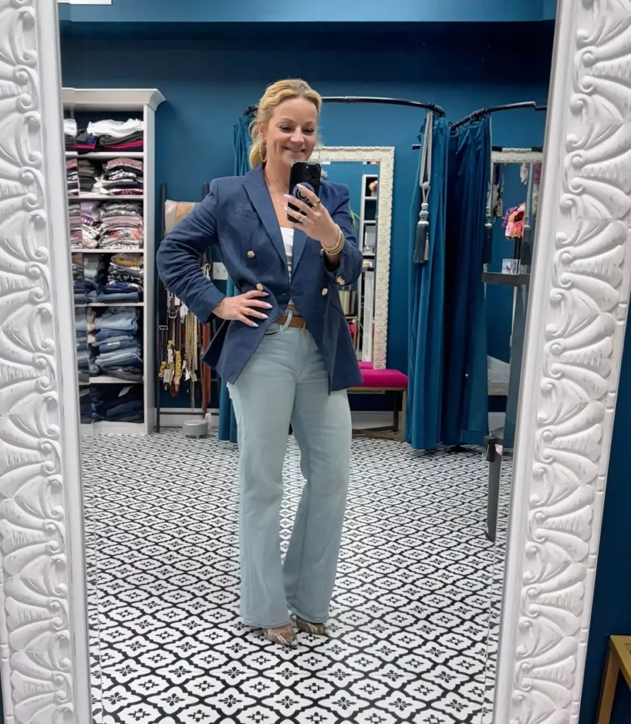 Navy Blazer with Light-Wash Jeans