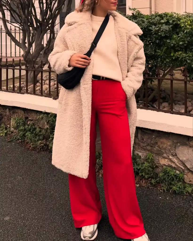 Festive Red Cozy Look