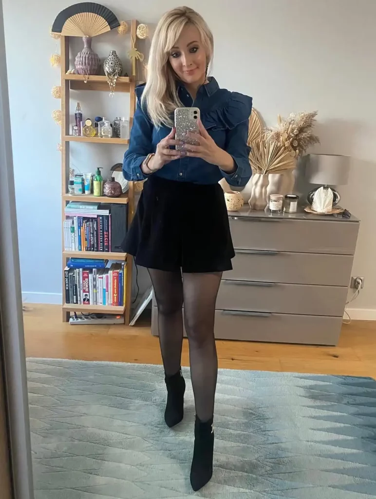 Denim & Velvet Elegance
