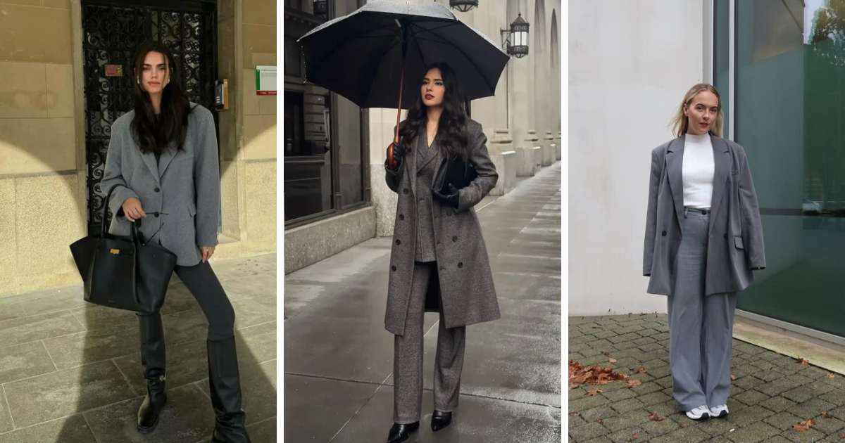 Grey Blazer Winter Outfits