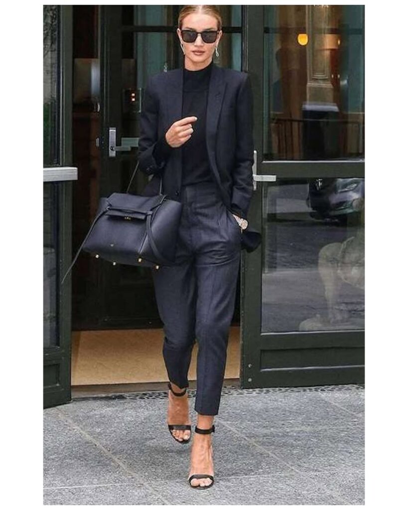 All-Black Power Suit for a Bold First Impression