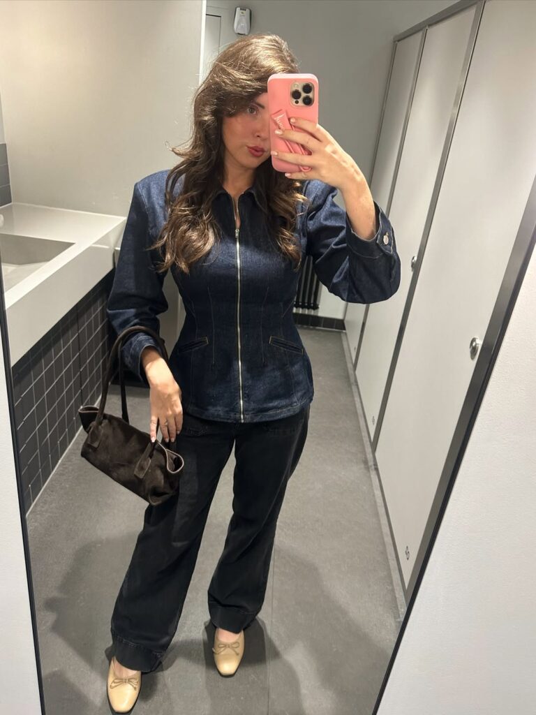 Dark Denim Elegance for a Winter Workday