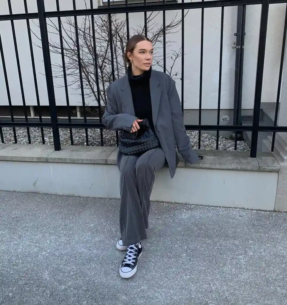 Cozy Street Look with Grey Blazer