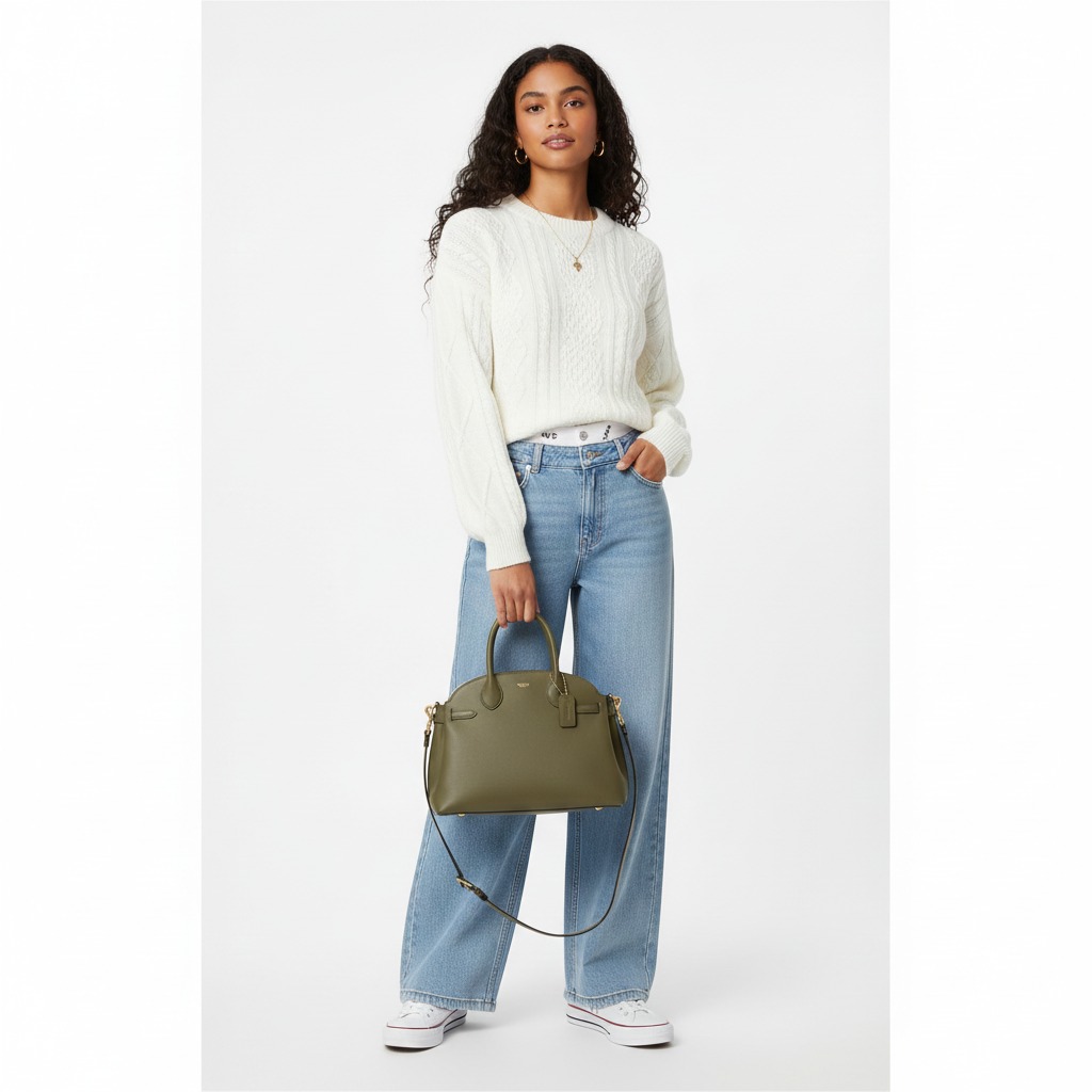 Soft Knit Ease with Wide Leg Jeans for Office
