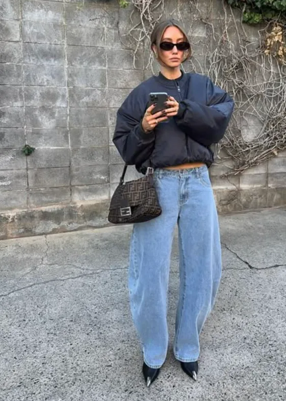 Cool-Girl Street Style with Barrel Jeans