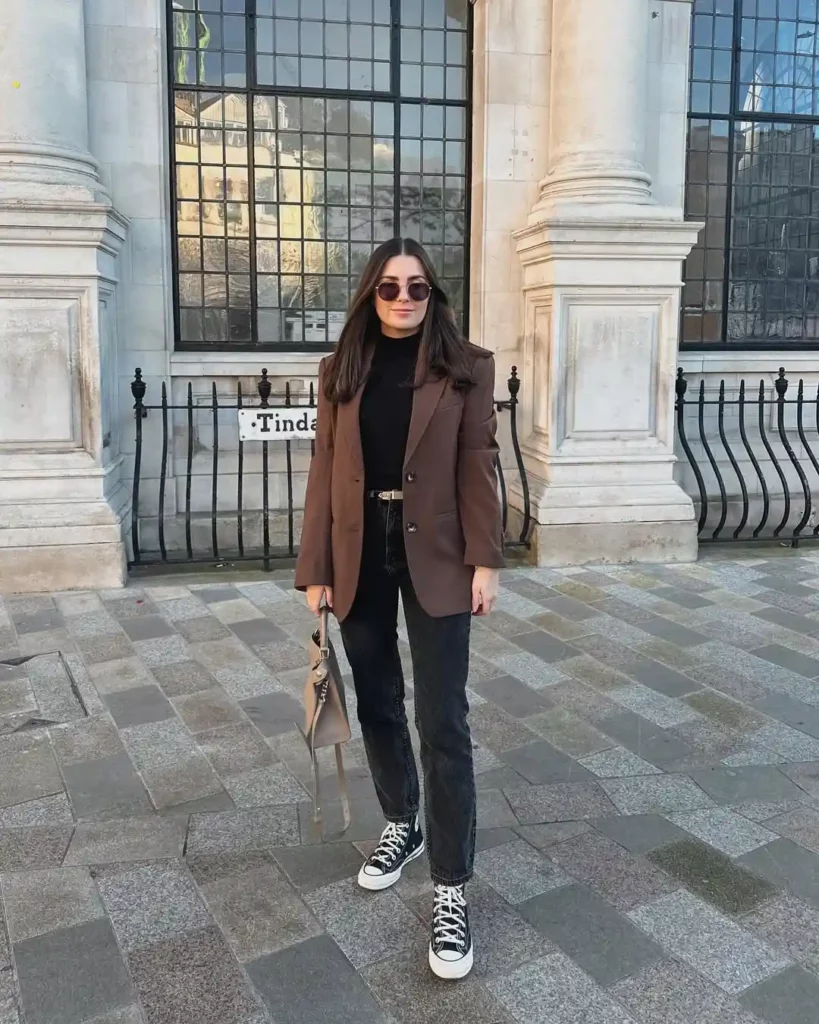 Casual-Polished Brown Blazer Office Outfit
