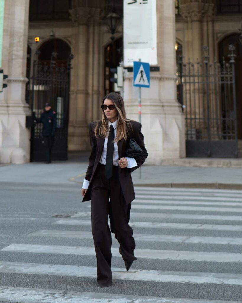 Sharp Power Dressing with a Brown Blazer Suit