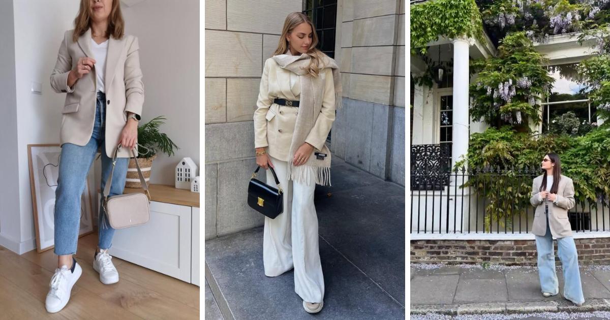 Beige Blazer Office Outfits