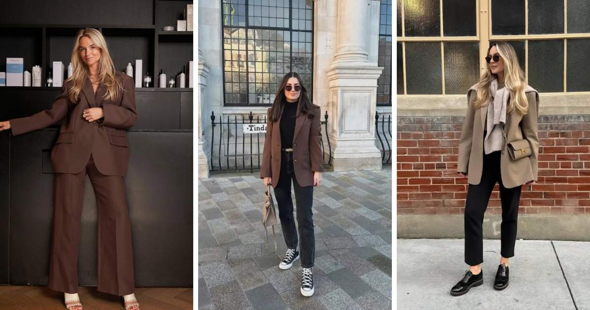 Brown Blazer Office Outfits