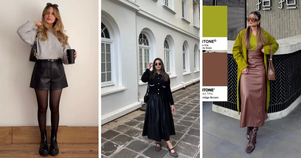 Leather Skirt Outfits for Winter