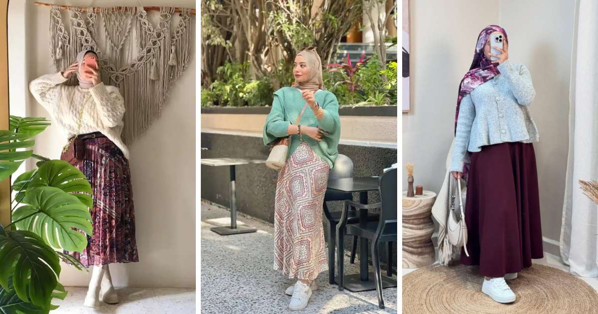 Winter Hijab Skirt Outfits