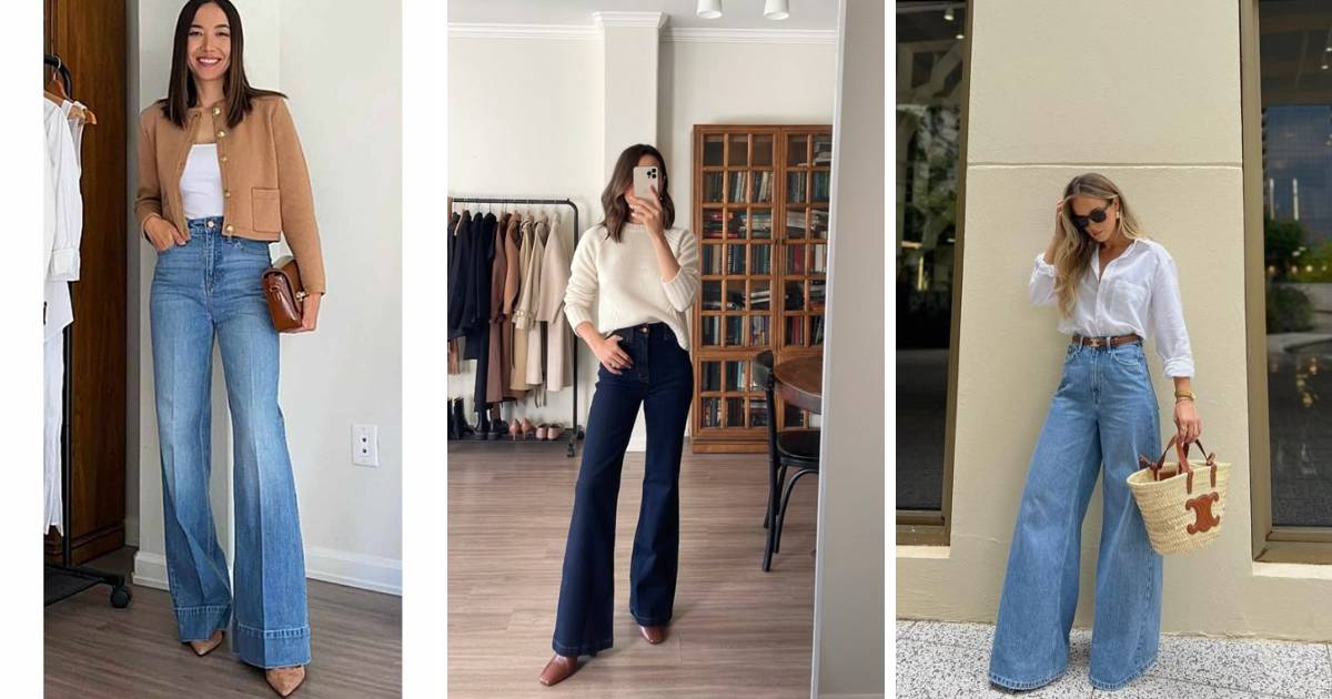 Business Outfits with Wide-Leg Jeans