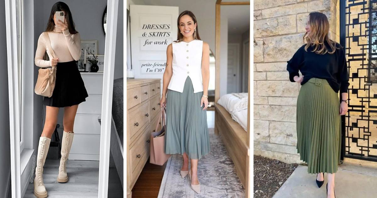 Pleated Skirt Office Outfits That Look Professional