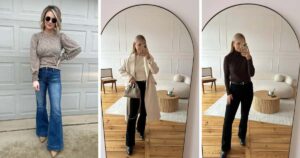 Smart Flare Jeans Office Outfits