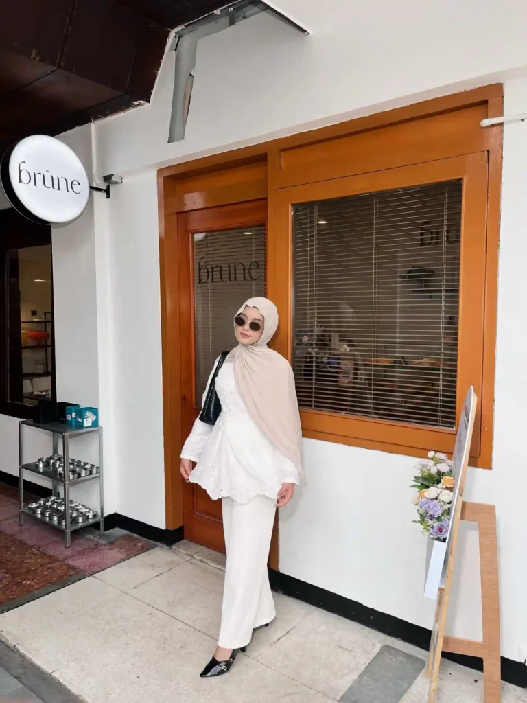 White Embroidered Top with Long Skirt Office Outfit