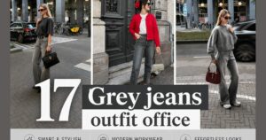 Grey jeans outfit office