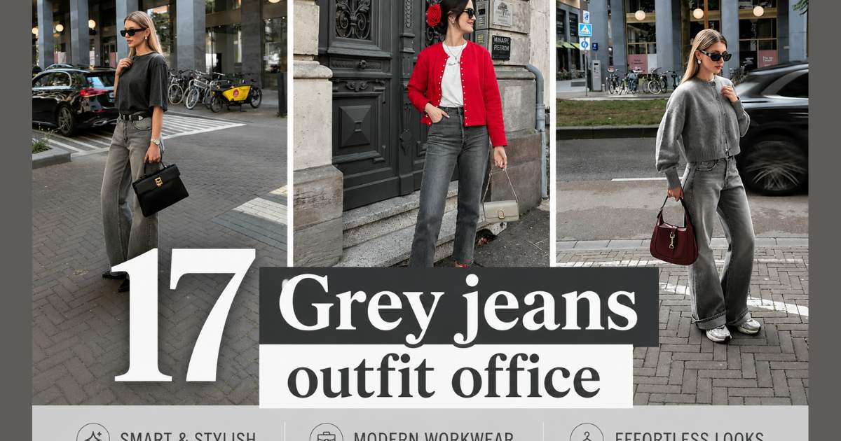 Grey jeans outfit office