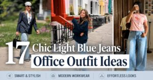 Blue Jeans Office Outfit Ideas