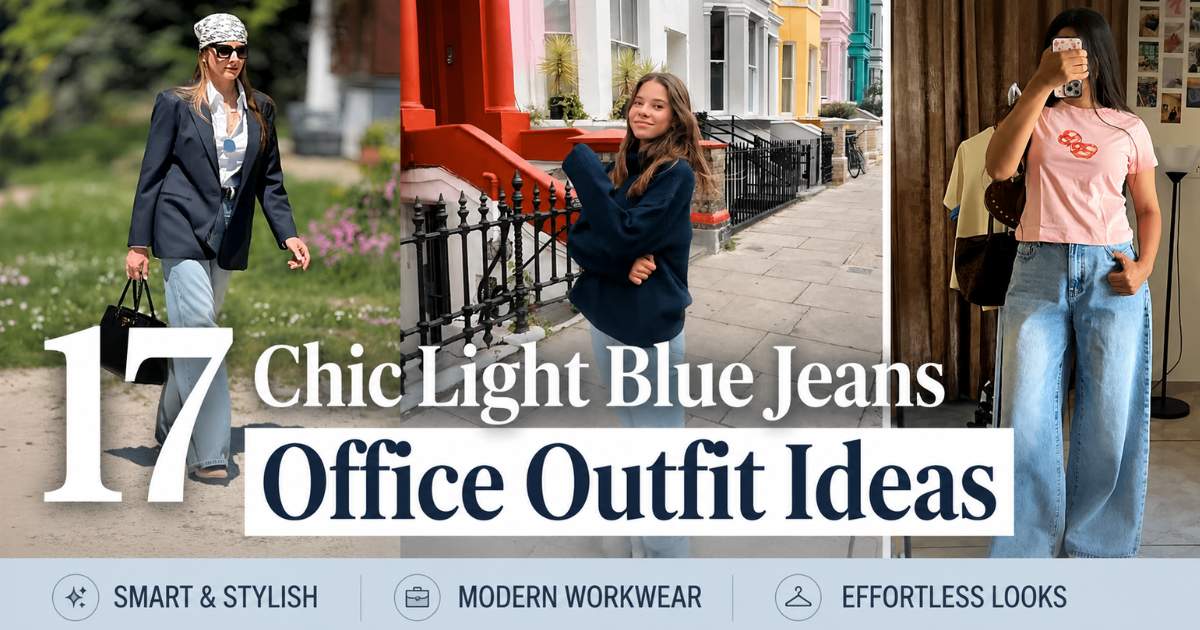 Blue Jeans Office Outfit Ideas