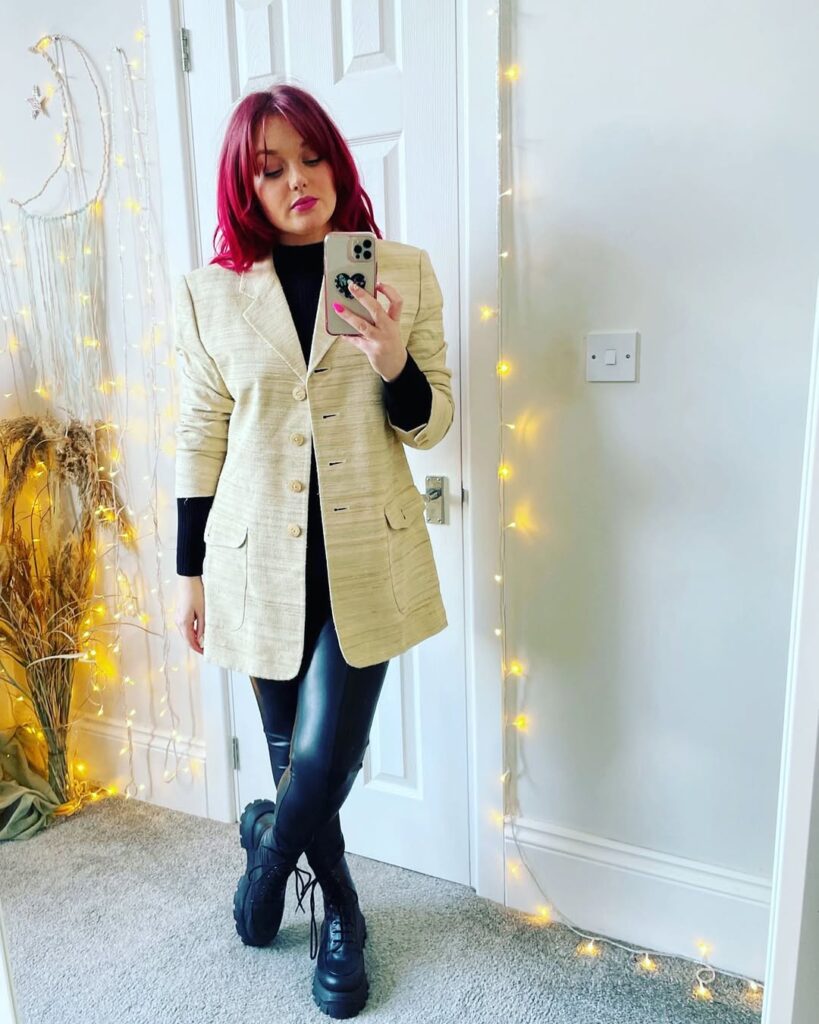 Cream Blazer with Black Base Work Outfit