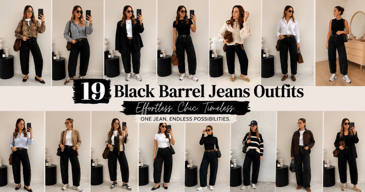 Black Barrel Jeans Outfits