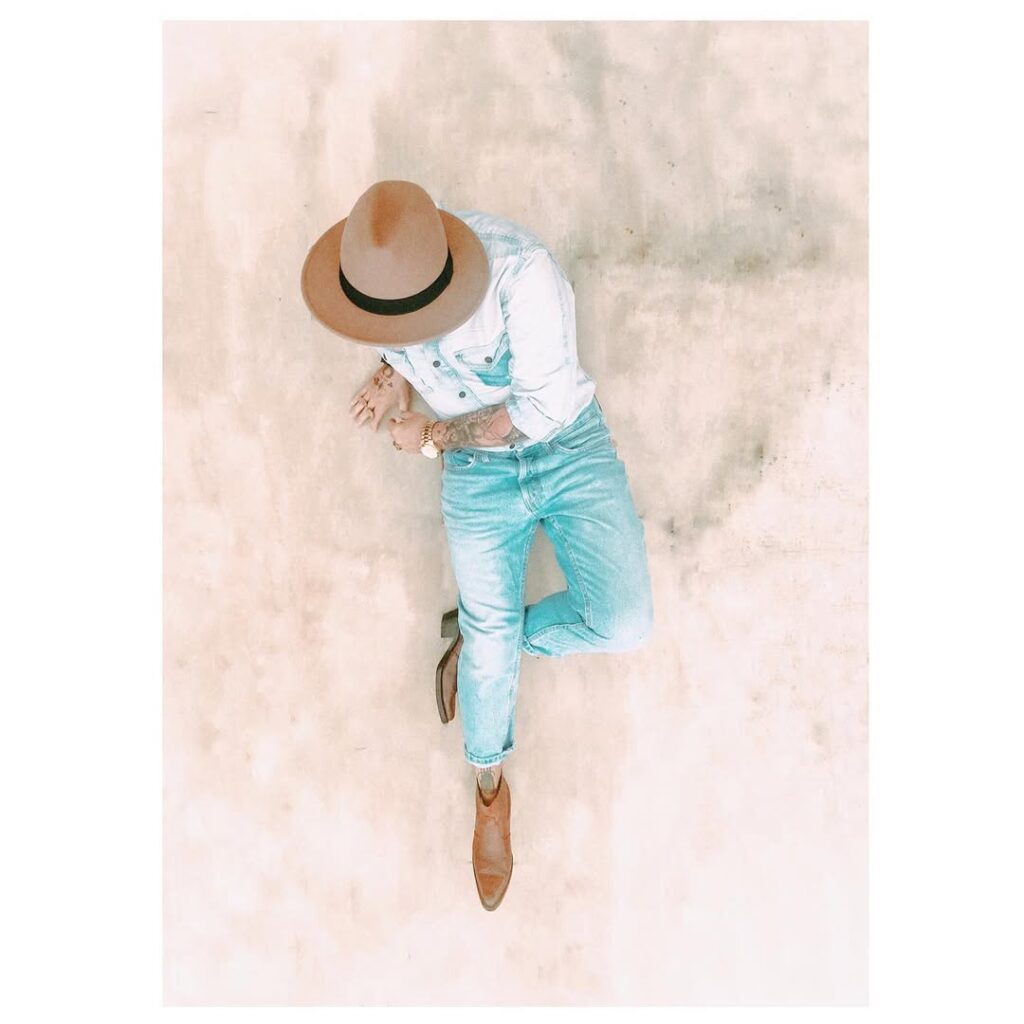 Denim Shirt with Vintage-Wash Jeans