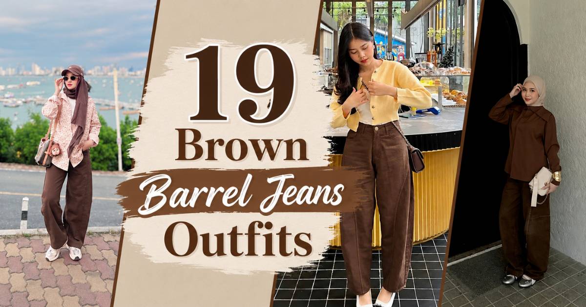 Brown Barrel Jeans Outfits