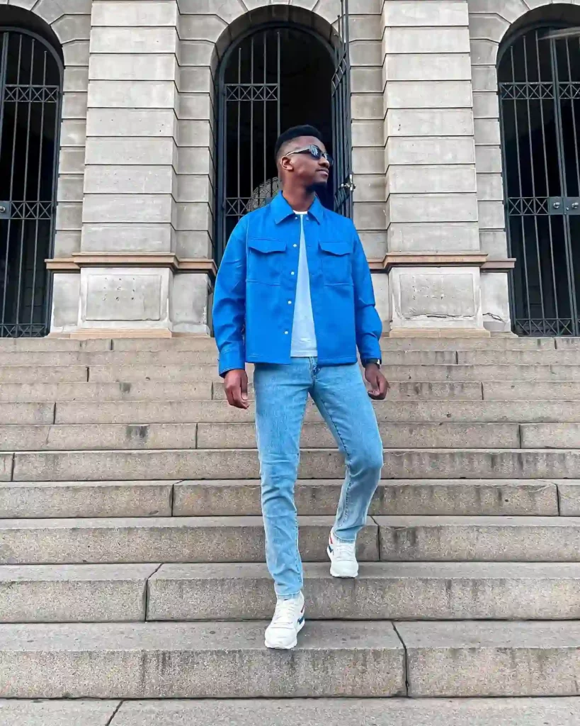Cobalt Overshirt with Light Blue Jeans
