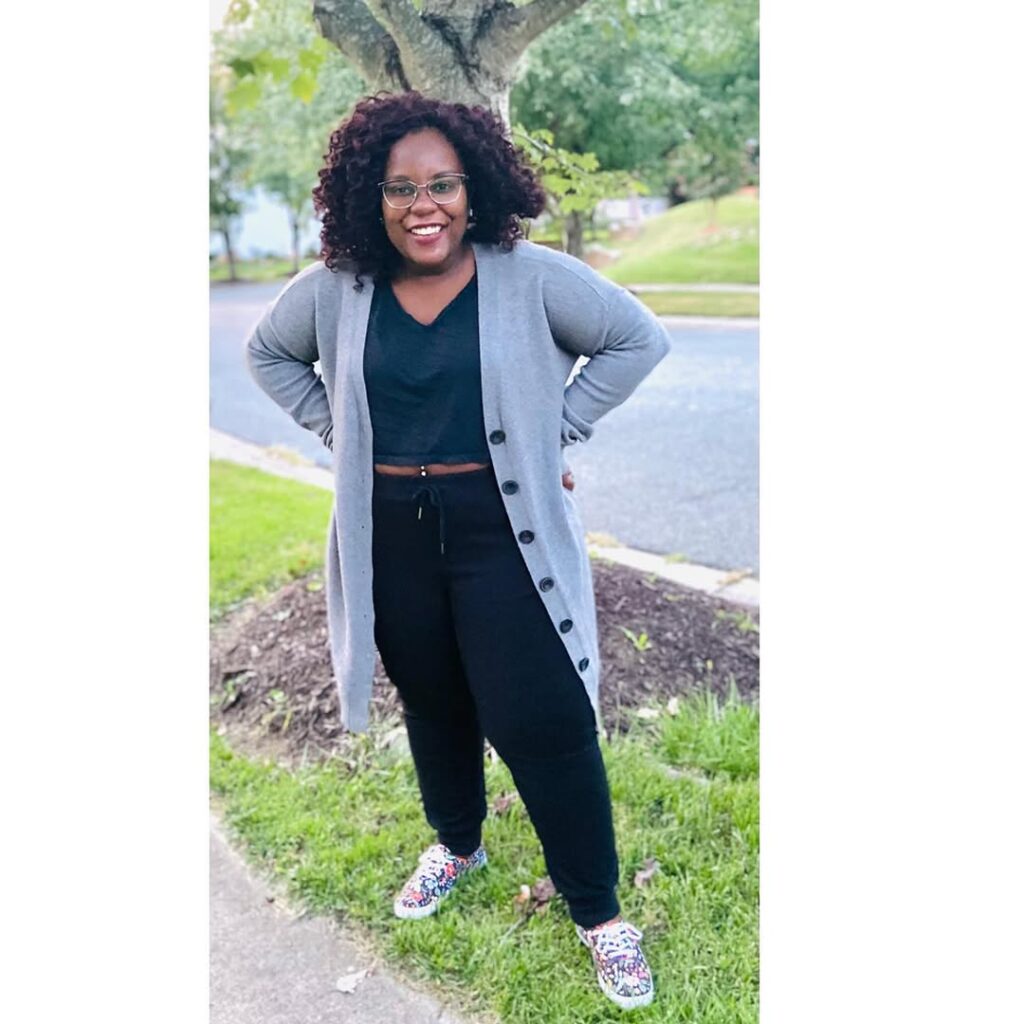 Long Gray Cardigan with Black Joggers Fall Outfit