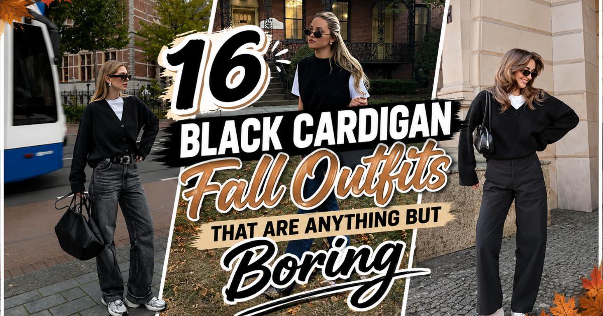 Autumn street style black cardigan looks