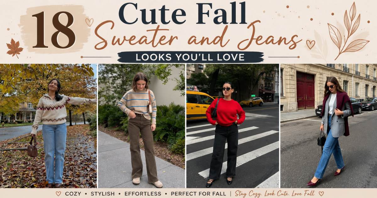 Cute fall sweater and jeans looks