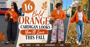 16 Bold Orange Cardigan Looks You’ll Love This Fall