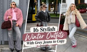 Winter Outfits With Grey Jeans to Copy