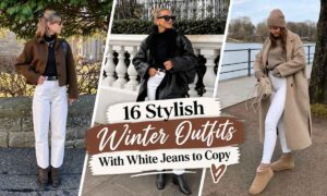 Winter Outfits With White Jeans to Copy